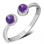 Amethyst Silver Open Ring, r575